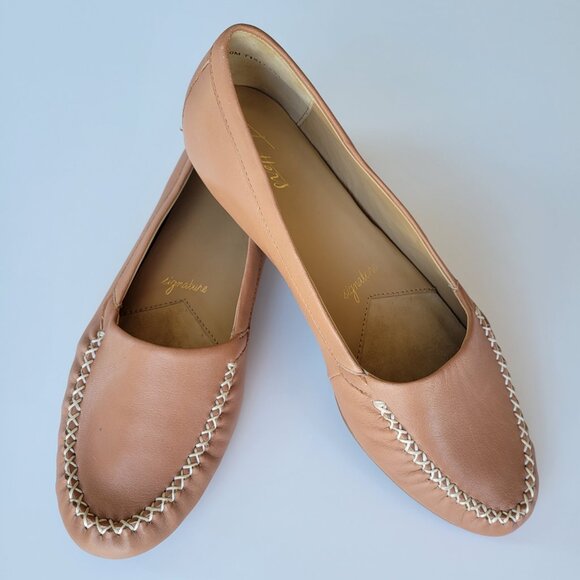 Trotters Signature Mila Tan Leather Flats - Size 10 - Picture 2 of 16